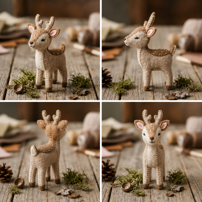 Handmade Felt Deer Ornament – Eco-Friendly Wool ornament