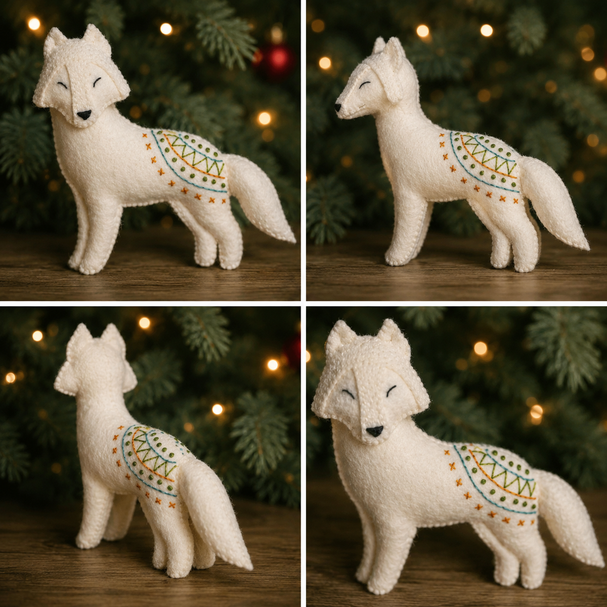 Handmade Felt Wolf Soft Toy – 5 Inch Wool Animal Figurine for Home Décor & Gifting