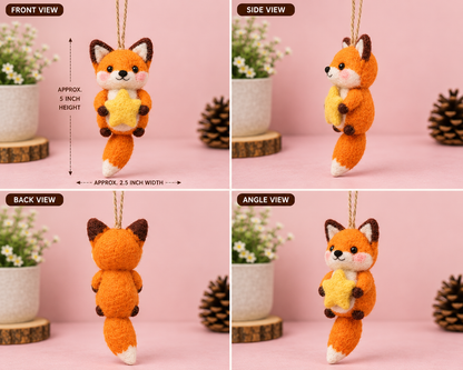 Handmade Felt Cat Ornament – Hanging Christmas Decoration