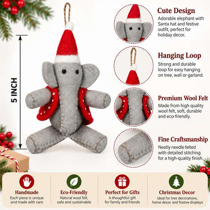 Generic Felted Elephant Ganesh Handmade DIY Hanging Needle Felted Biodegradable Toys