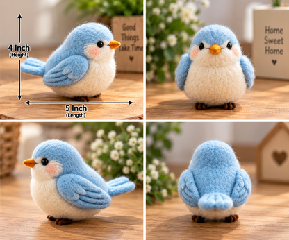 Handmade Felt Blue Bird – 5 Inch Cute Wool Felt Bird Decoration for Home & Gifting
