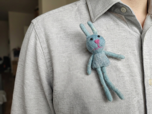 Handmade with Love: Artisan Needle-Felted Bunny Brooch