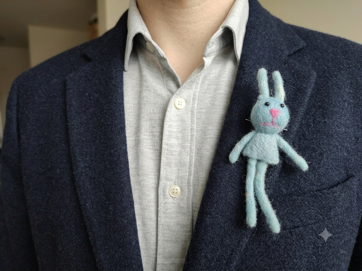Handmade with Love: Artisan Needle-Felted Bunny Brooch
