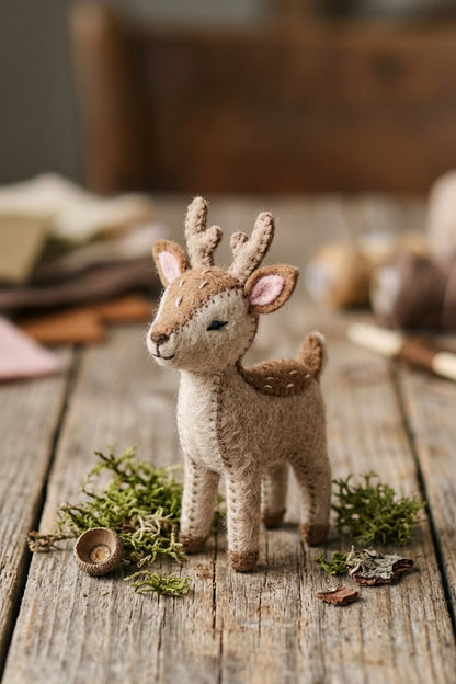 Handmade Felt Deer Ornament – Eco-Friendly Wool ornament