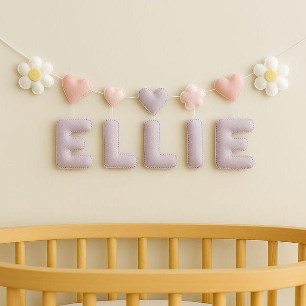 Personalized Felt Name Banner, Nursery Decor