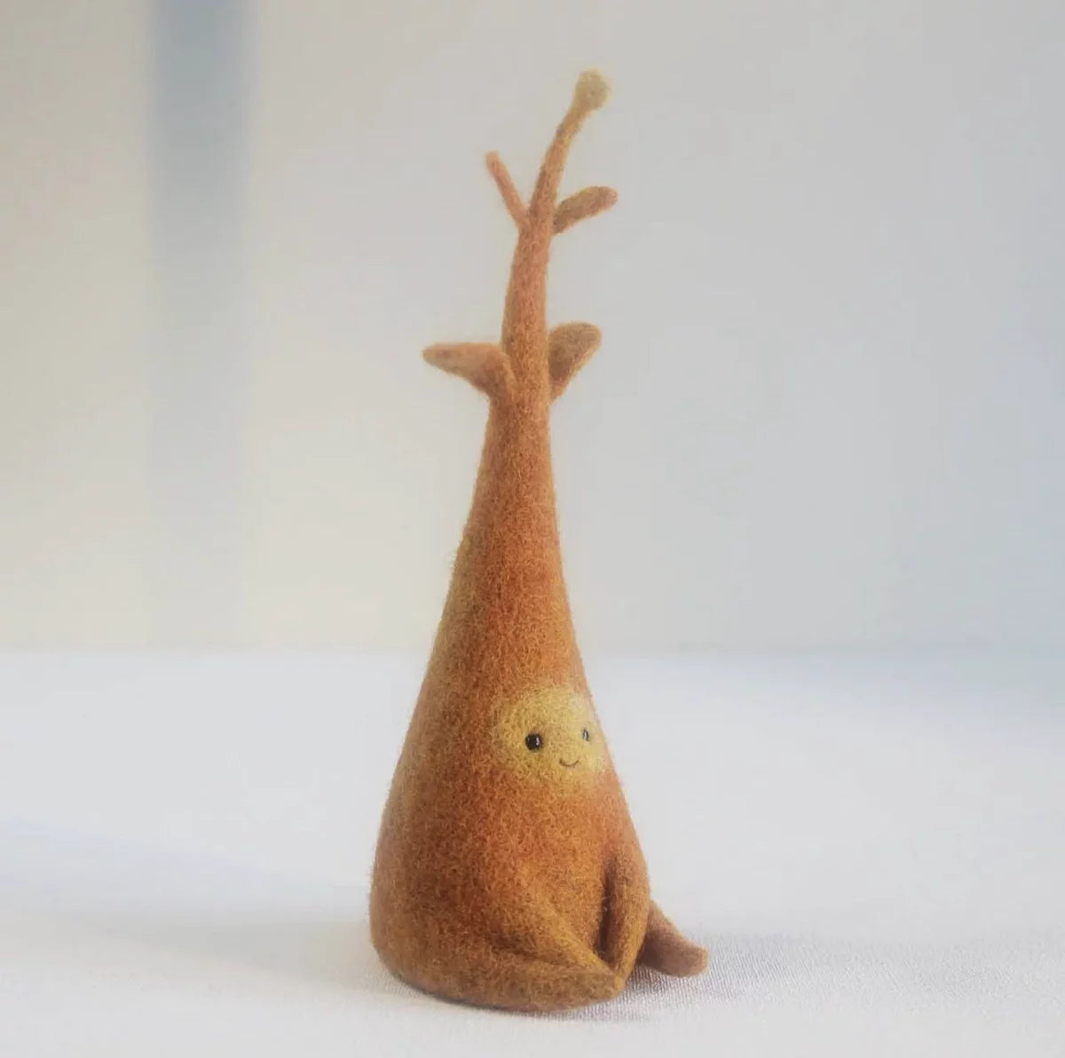 Artisanal Needle-Felted Whimsical Forest Spirit Desk Companion