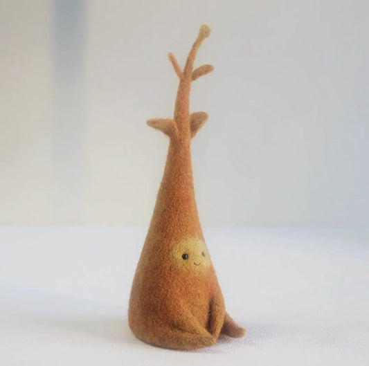 Artisanal Needle-Felted Whimsical Forest Spirit Desk Companion