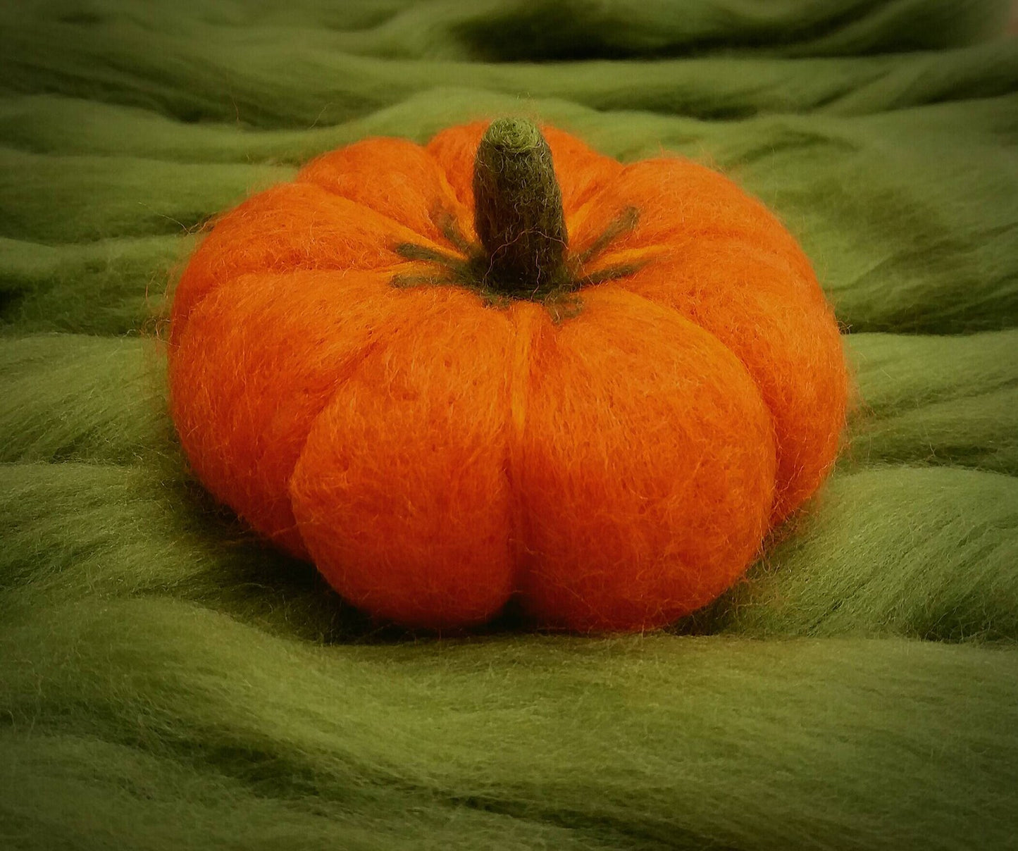 Needle-felted pumpkin.