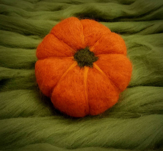Needle-felted pumpkin.