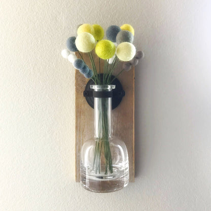 Felt billy balls - Billy buttons - Craspida flowers - Felt flowers - Felt bouquet - Wedding bouquet - Felt decor - Pom Pom bouquet