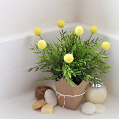 Felt billy balls - Billy buttons - Craspida flowers - Felt flowers - Felt bouquet - Wedding bouquet - Felt decor - Pom Pom bouquet