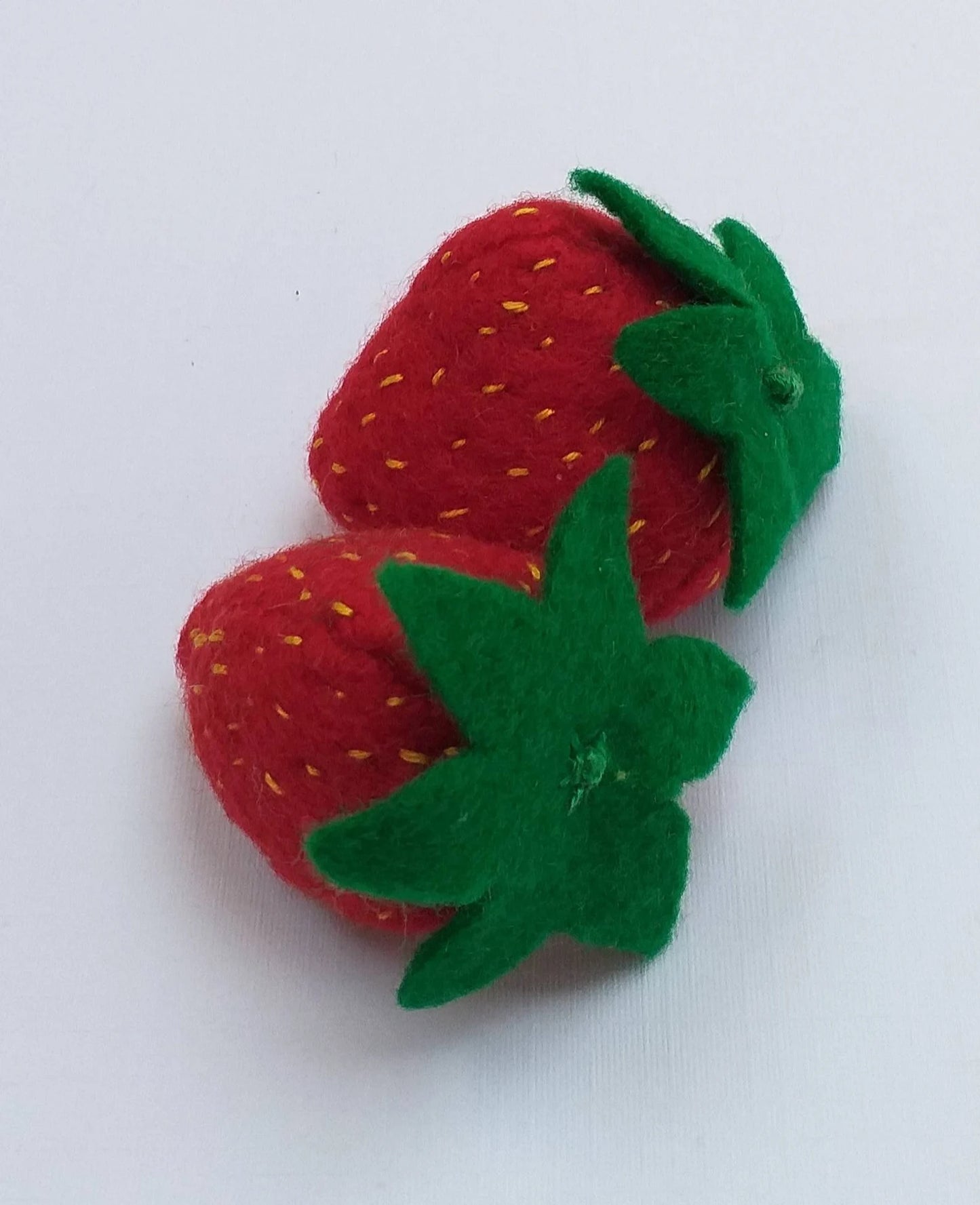 Handmade Needle Felted Strawberries Set – Wool Artificial Fruit Home & Play Food Decor