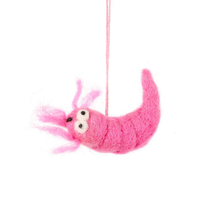 Pascal Prawn: Handmade Needle Felt Hanging Decoration