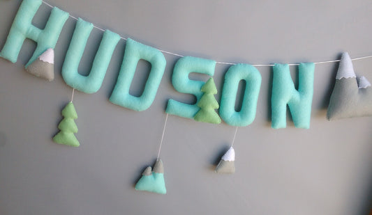 Dunosaur Felt Name Garland - Personalized Nursery Bunting