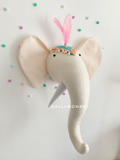 Felt Elephant Head Wall Decor - Circus Nursery, Safari Animal