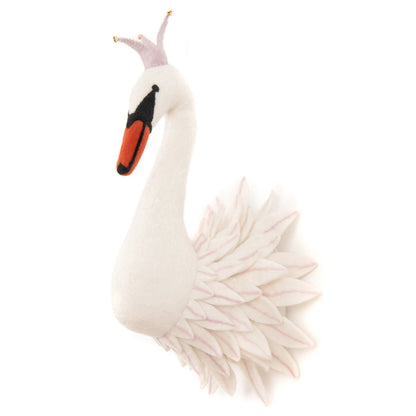 Odette Swan Head - Nursery Decor Animal Wall Art Sculpture - Elegant Ceramic Bird Decor for Home & Office, Modern Figurative Nature Accent