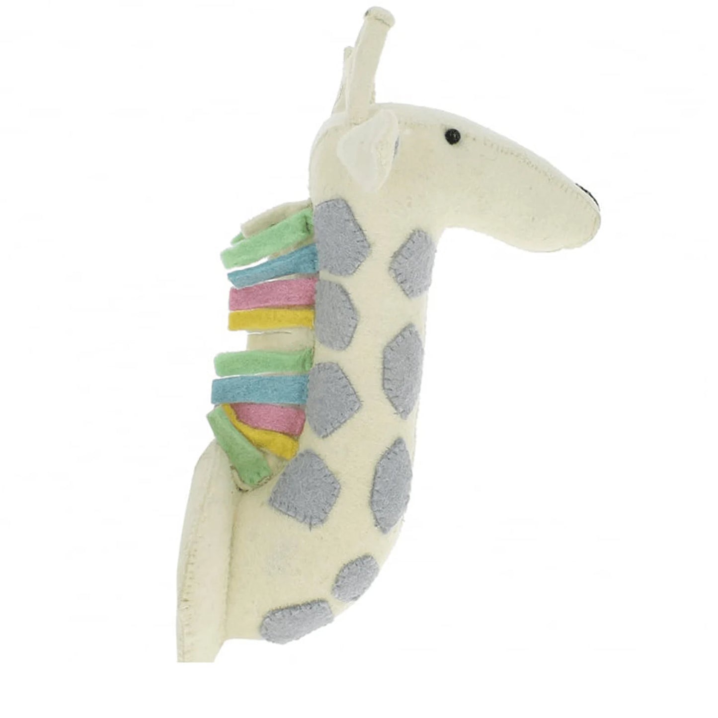Giraffe Head | Stuffed Giraffe Head | Kids Room Head | Kids Animal Head | Medium Pastel Giraffe with Grey Spots