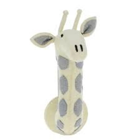 Giraffe Head | Stuffed Giraffe Head | Kids Room Head | Kids Animal Head | Medium Pastel Giraffe with Grey Spots