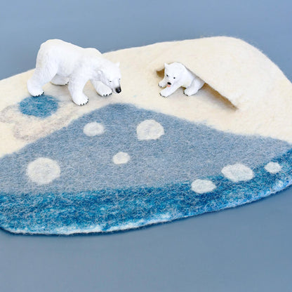 Arctic Felt Play Mat Playscape | Felt Arctic Snow Play | Made from Wool Felt | Waldorf Inspired