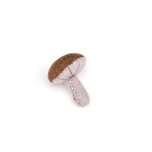 Felt Brown Mushroom, Felt Play Food Fruits and Vegetables for Pretend Play Shops