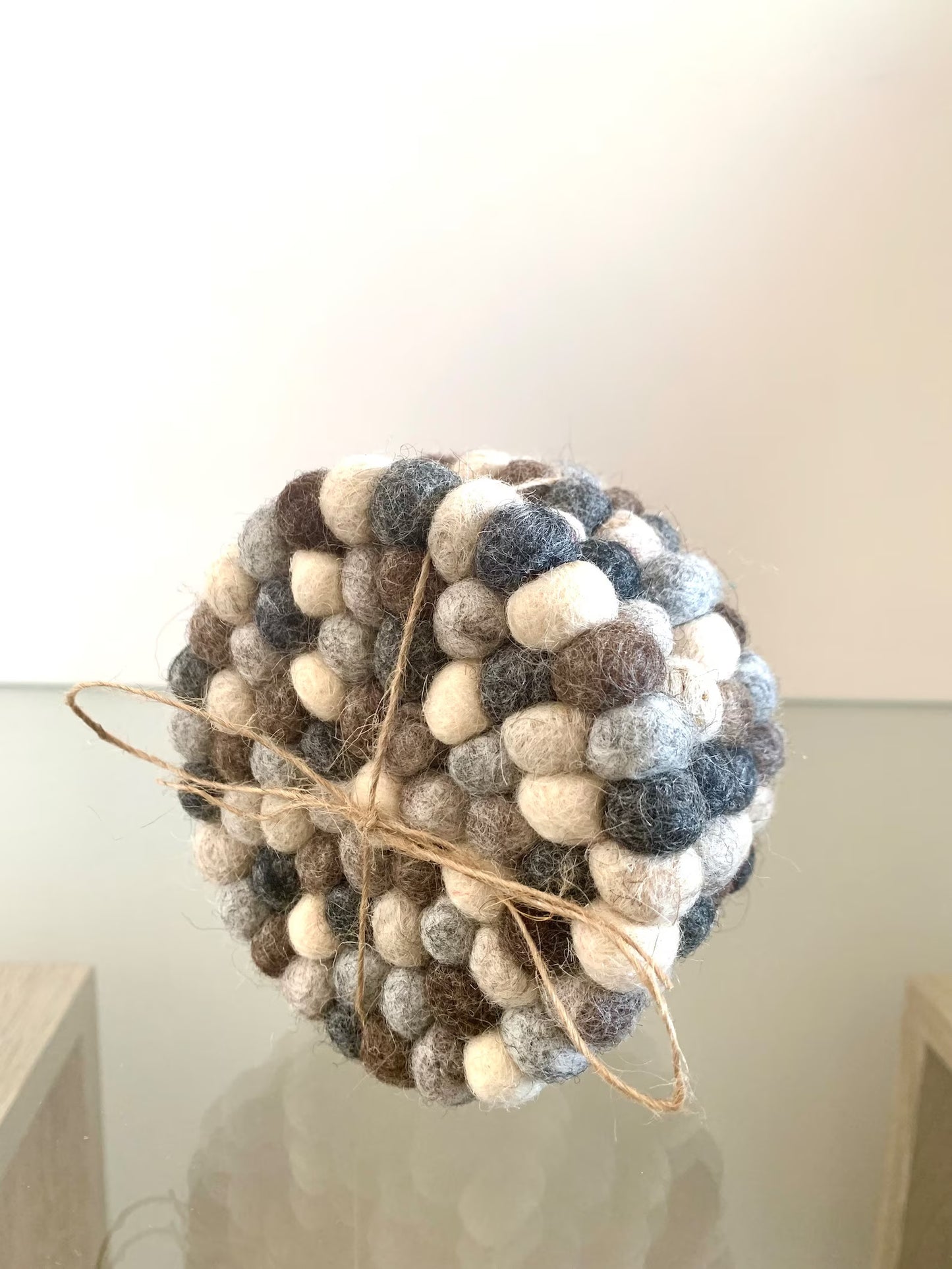 Felt Coaster-Felt Wool Coaster-Rainbow Tea Coasters Coasters for Drinks Set of 6-Home Decor-Felt Ball Coaster Wool ball-House warming gift