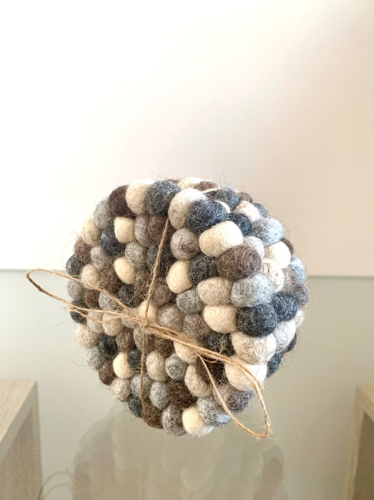 Felt Coaster-Felt Wool Coaster-Rainbow Tea Coasters Coasters for Drinks Set of 6-Home Decor-Felt Ball Coaster Wool ball-House warming gift