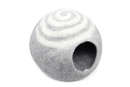 Felt Cat Cave - Cozy Pet Bed For Cats - Handmade Pet Cave -Wool Handmade Cat Cocoon