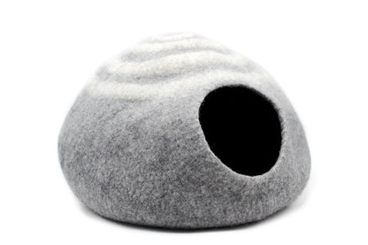Felt Cat Cave - Cozy Pet Bed For Cats - Handmade Pet Cave -Wool Handmade Cat Cocoon