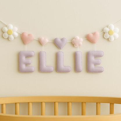 Personalized Felt Name Banner, Nursery Decor