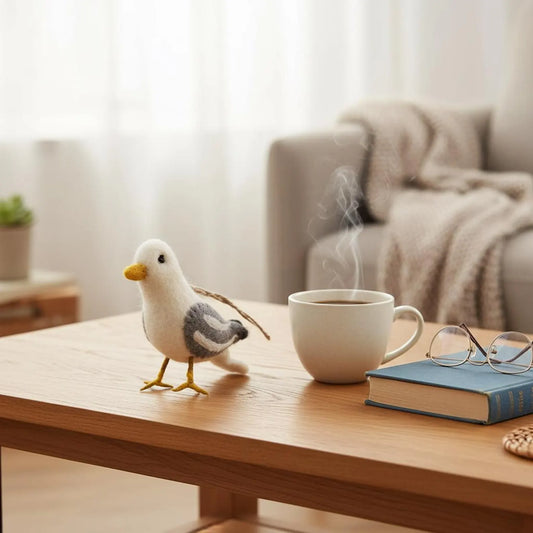 Wool Felted Bird Ornament | Handmade Bird Decor | Coastal Home Gift