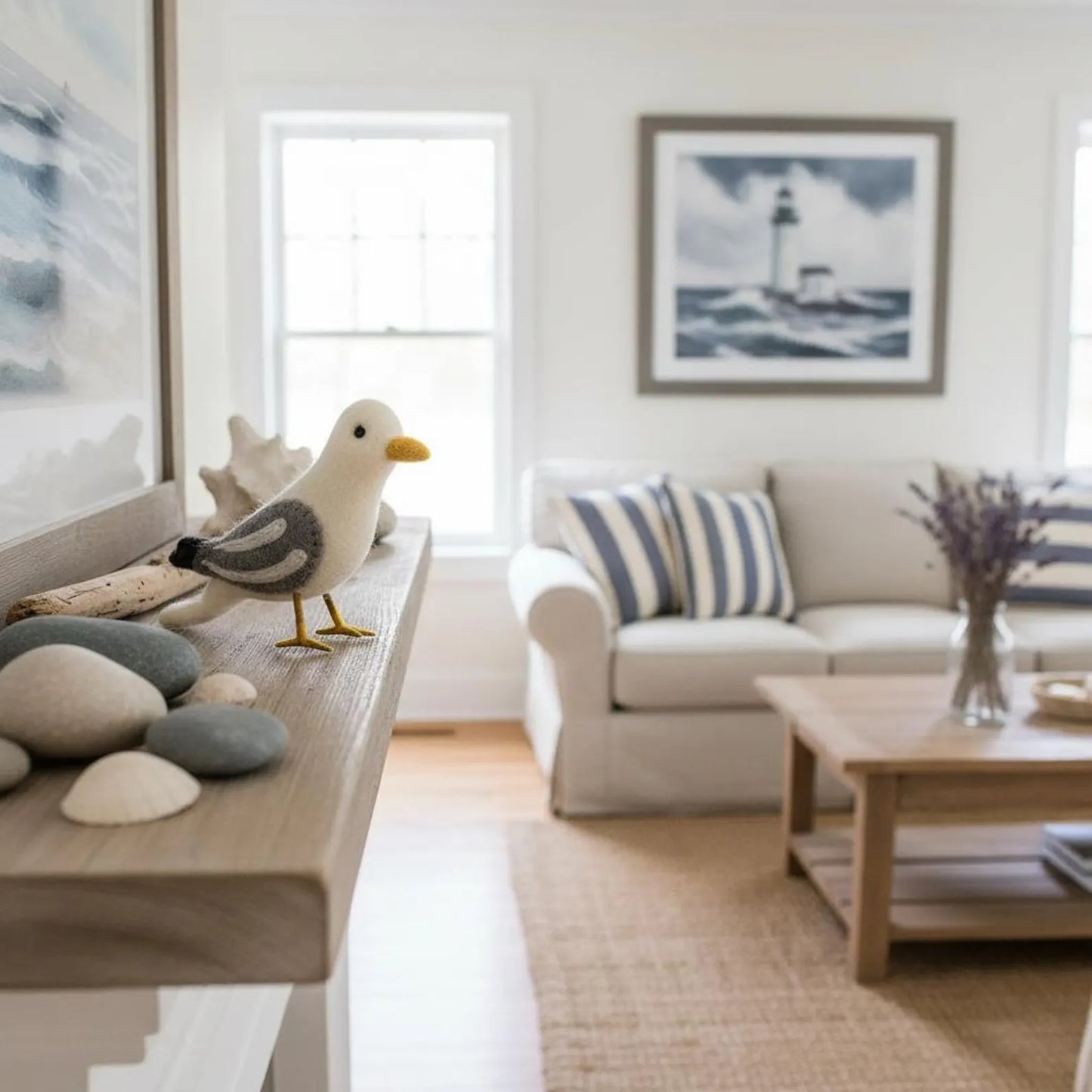 Wool Felted Bird Ornament | Handmade Bird Decor | Coastal Home Gift