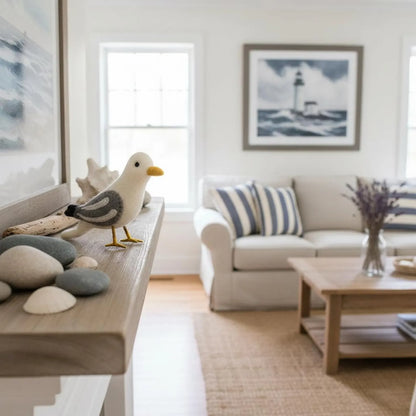 Wool Felted Bird Ornament | Handmade Bird Decor | Coastal Home Gift