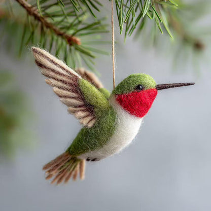 Forest Birds: Natural Wool Needle Felted Bird Ornaments