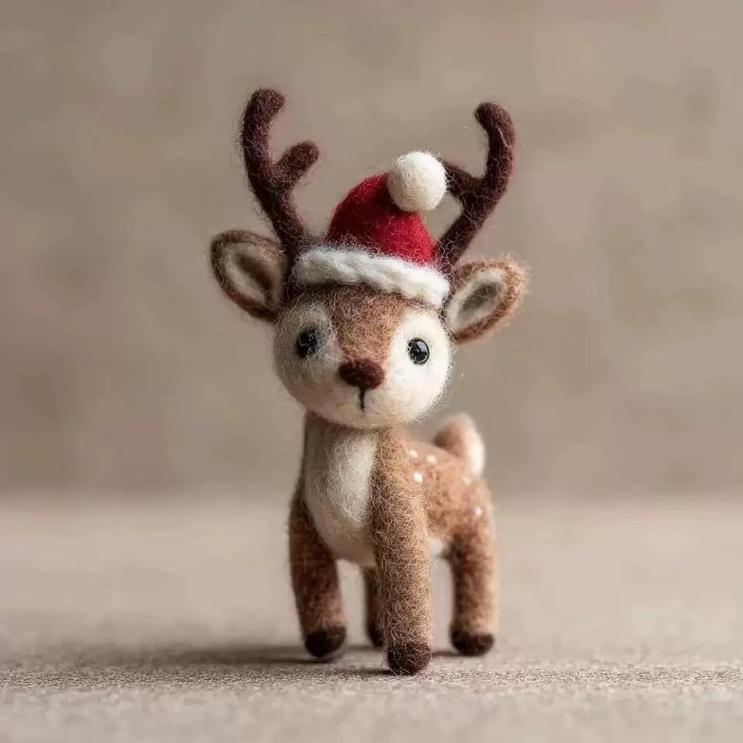 Handmade Wool Felt deer |  Cute Holiday Decor | Christmas Ornament | Felt Plush Gift | Winter Collectible