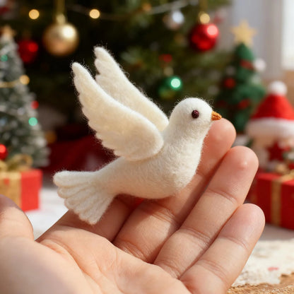 Christmas Bird Felt Ornaments Handmade Wool Felt Bird Christmas Decoration Creative For Christmas Gift, Holiday Home Decor Family