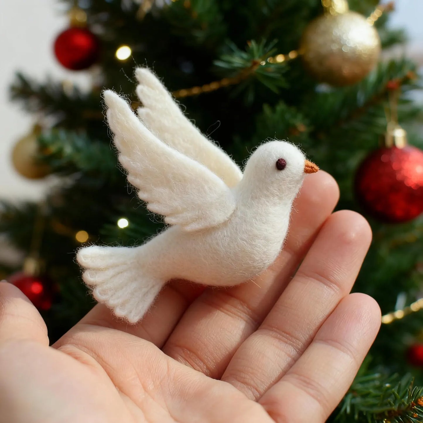 Christmas Bird Felt Ornaments Handmade Wool Felt Bird Christmas Decoration Creative For Christmas Gift, Holiday Home Decor Family