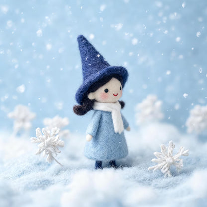 5 Inch Handmade Felt Witch Doll | Cute Mini Witch Figurine