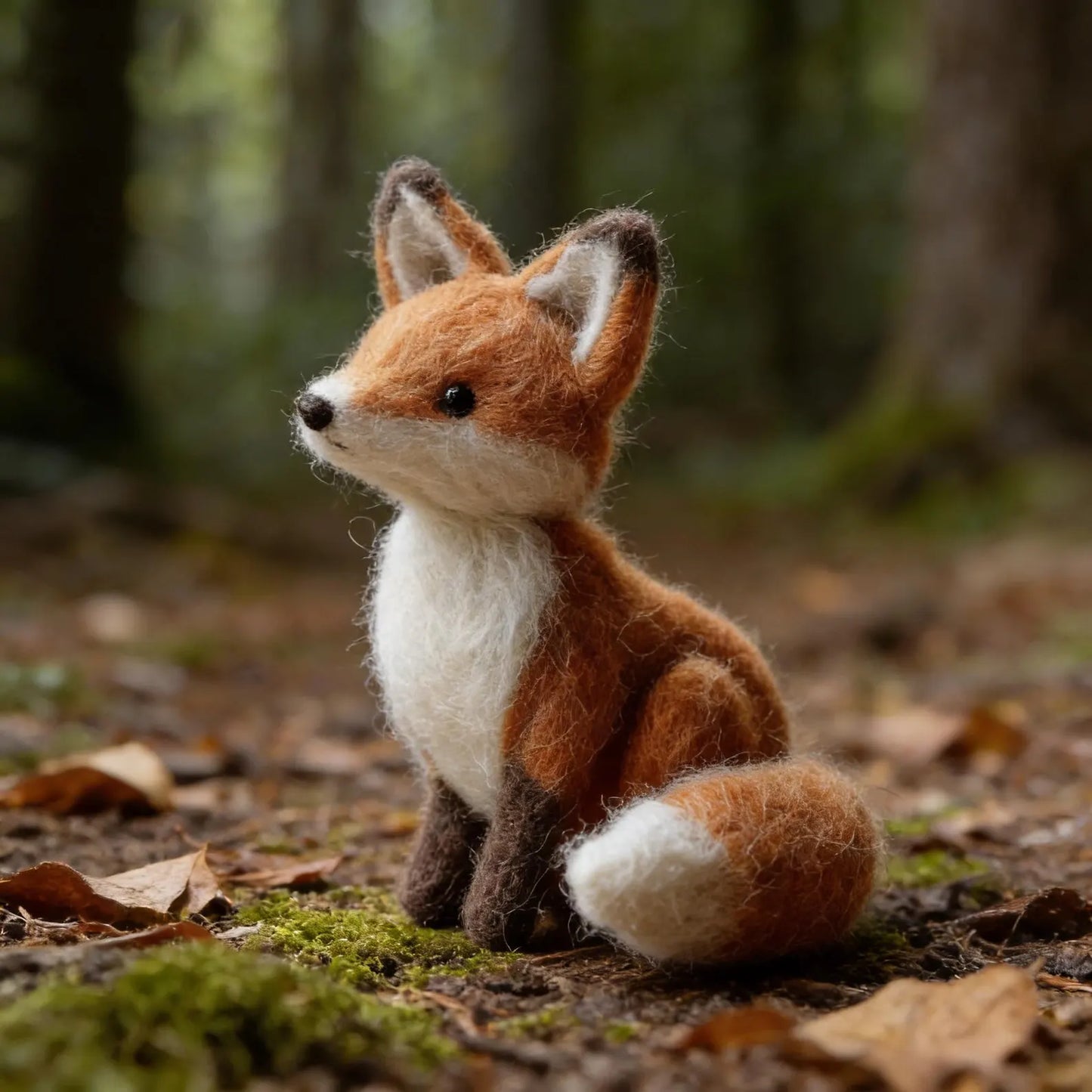Handmade Needle Felted Fox Figurine, Wool Felt Animal Statue, Woodland Nursery Decor, Cute Handmade Animal Gift