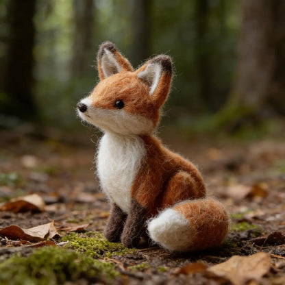 Handmade Felt Fox Ornament – Cute Wool Felt Woodland Animal Hanging Decoration