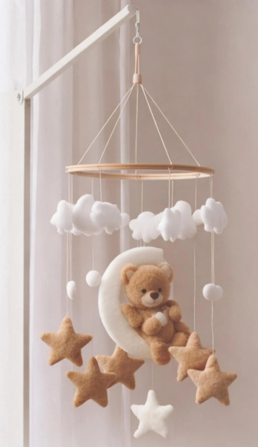 Baby Mobile Hanging Nursery,Gate Decor,Wall Decor,Led Point Decor,Room Decor,Living Room Decor,Wall Hangings Decoration for Baby Boys Girls moon cate