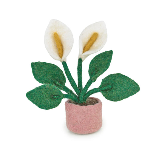 Peace Lilly Standing Plant Handmade Felt Decoration