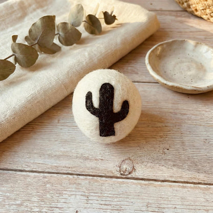Hand-Felted Wool Dryer Balls, Cat Paw Cactus Design, Set of 3,6,9