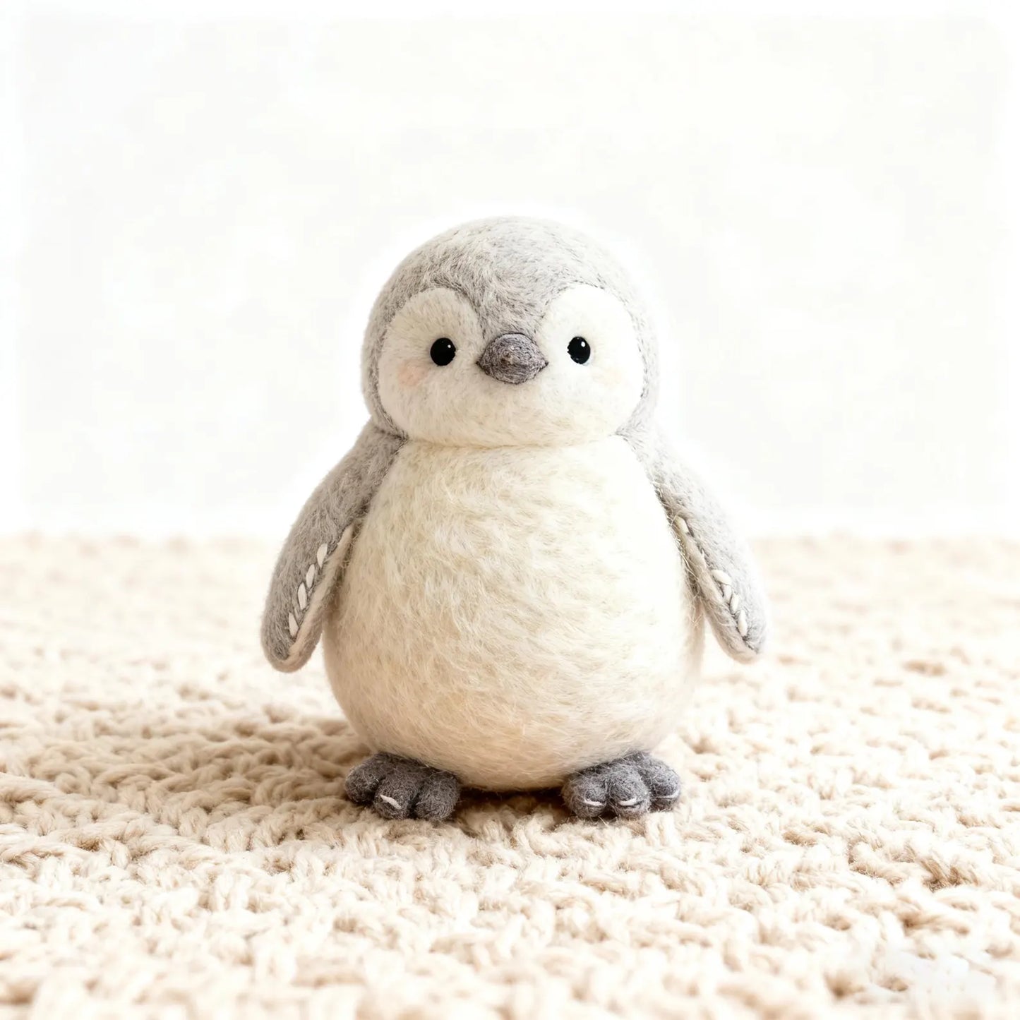 Cute Penguin Wool Felted Decor Ornament, Handmade Wool Felted Animal Shapes, Holiday Gifts, Tabletop Ornaments, Charming Needle Felted Art