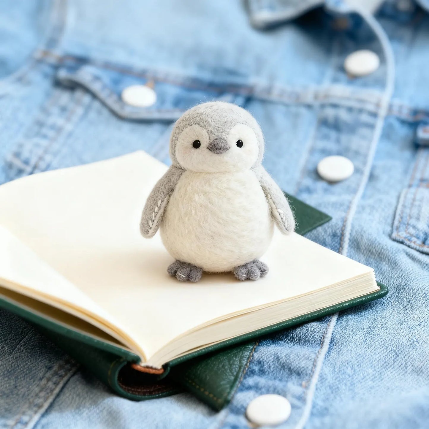 Cute Penguin Wool Felted Decor Ornament, Handmade Wool Felted Animal Shapes, Holiday Gifts, Tabletop Ornaments, Charming Needle Felted Art