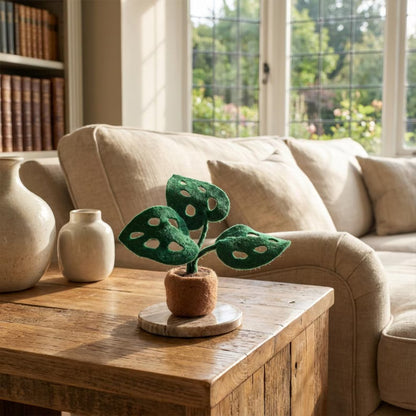Monstera Deliciosa Standing Plant Handmade Felt Decoration