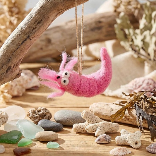 Pascal Prawn: Handmade Needle Felt Hanging Decoration