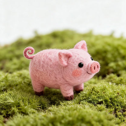 Felt Wool Cute Pink Pig Ornament, Personalised Keepsake Gifts, Handmade Felt Wool Pig , Holiday Gifts, Children's Gift, Desktop Ornaments