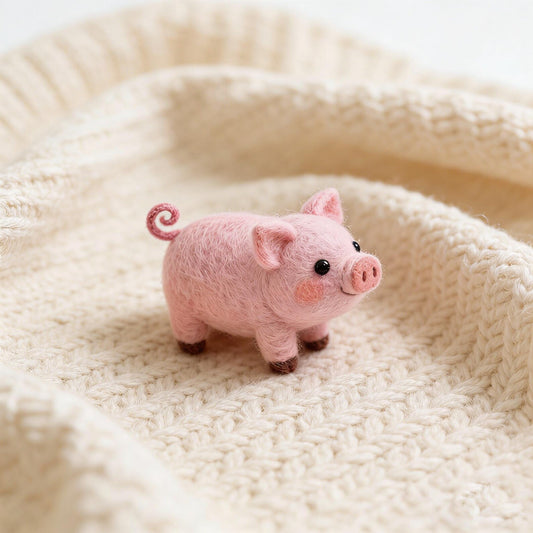Felt Wool Cute Pink Pig Ornament, Personalised Keepsake Gifts, Handmade Felt Wool Pig , Holiday Gifts, Children's Gift, Desktop Ornaments