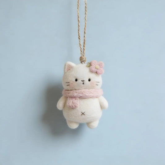 Cute Kitten Wool Felt , Handmade Wool Felt Doll, Holiday Gift, Children's Gift, Personalised Keepsake Gift, Home Decoration