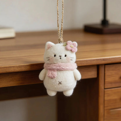 Cute Kitten Wool Felt , Handmade Wool Felt Doll, Holiday Gift, Children's Gift, Personalised Keepsake Gift, Home Decoration